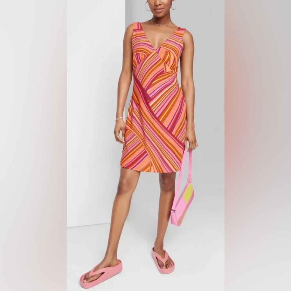 🧡 NWT! Multi-Stripe Slip Dress